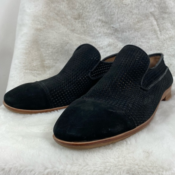 Jeffery Campbell Barkley Perforated black Suede Cap Toe Loafers. Size 7.5 - Picture 2 of 11